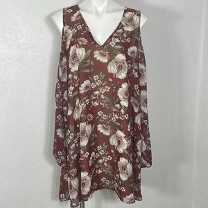 Short floral off the shoulders with bell sleeves dress